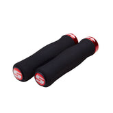 Sram Locking Grips Contour Foam 129Mm Black With Single Red Clamp And End Plugs Grips